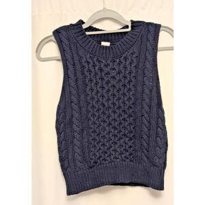 melrose and market NWT S blue sleeveless cableknit sweater